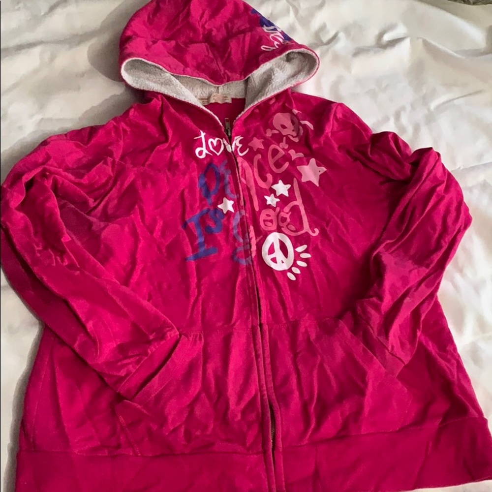 Hooded zip up sweatshirt
